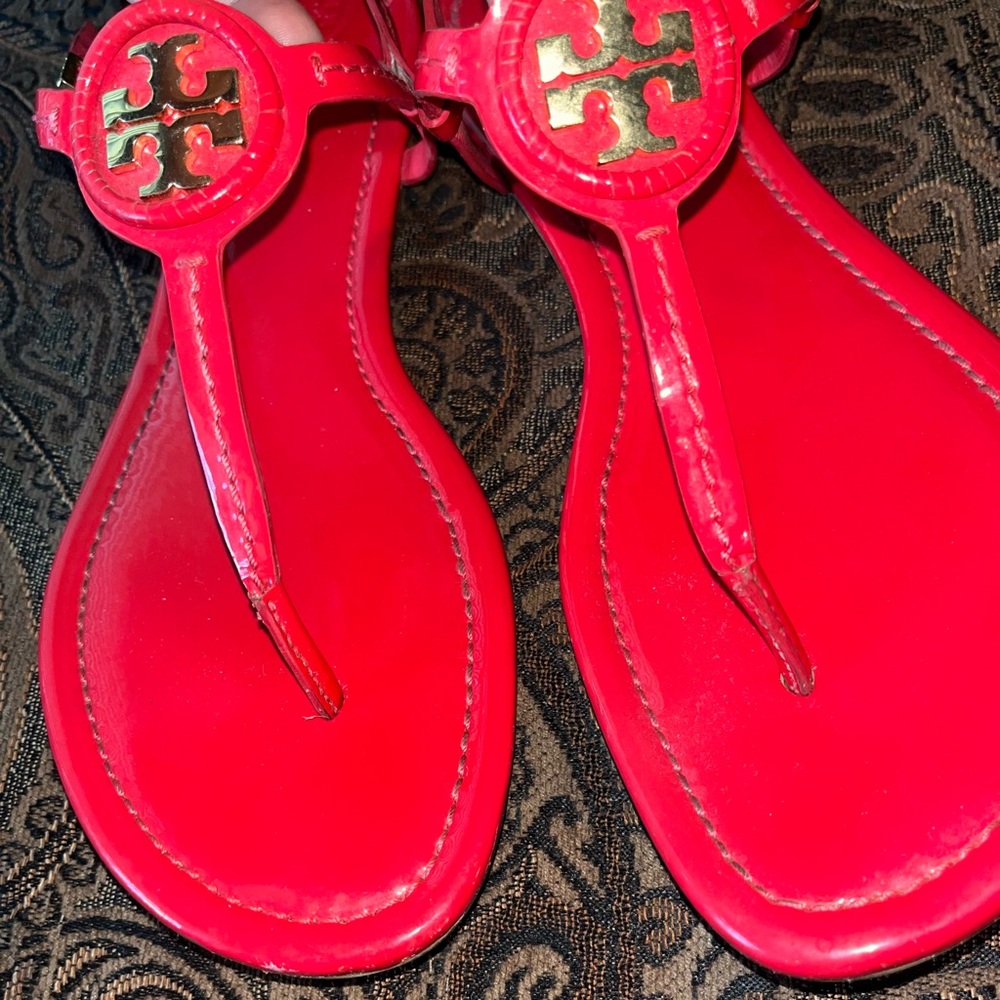 TORY BURCH RED PATENT LEATHER MINI MILLER SLINGBACK SANDAL SIZE 11